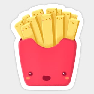 Super Cute French Fries - Kawaii French Fries Sticker